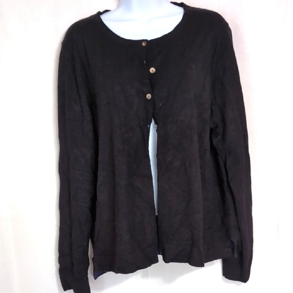 Kirkland Signature Black Button Front Cardigan Size XXL - Picture 1 of 5